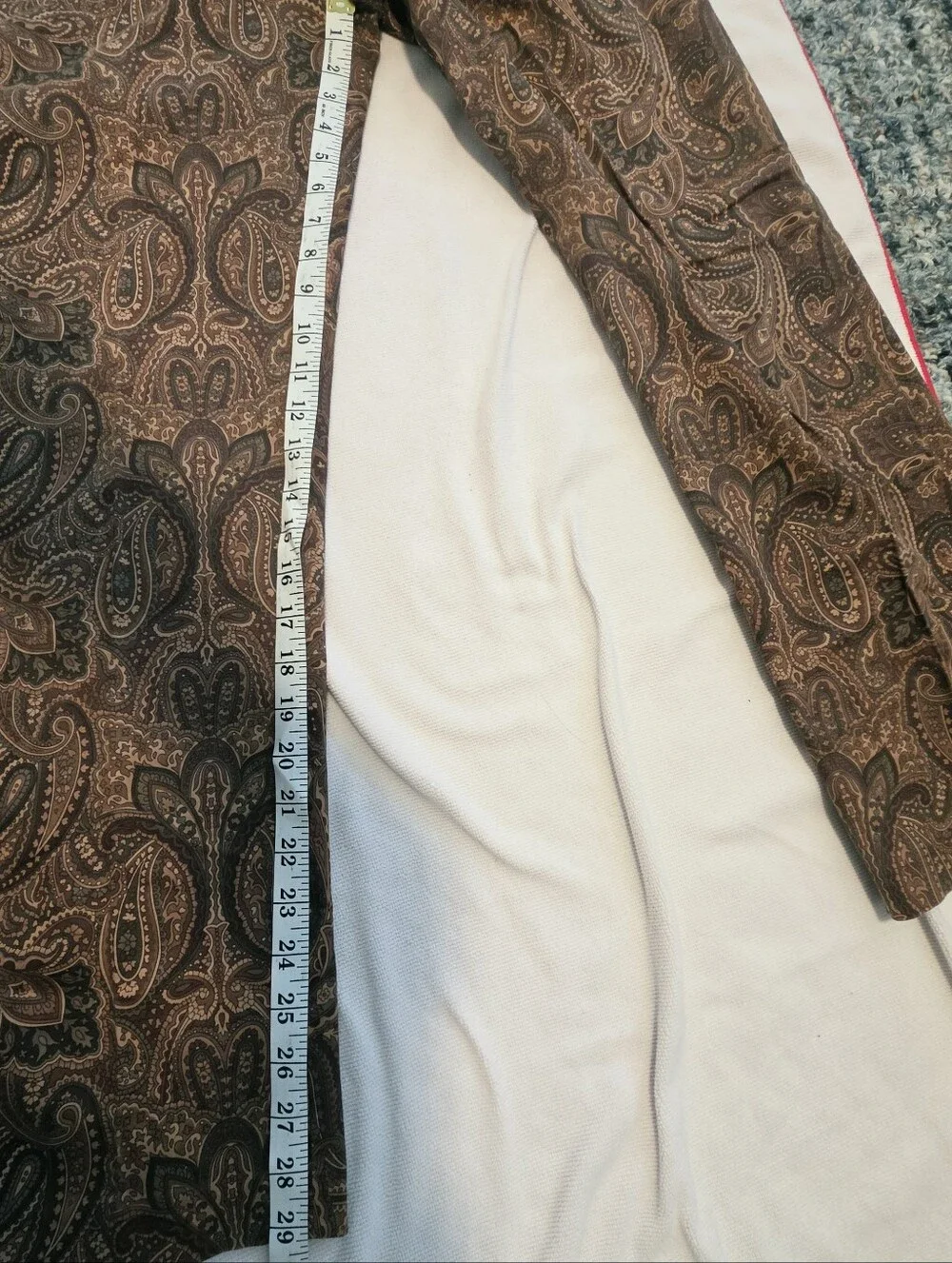 Lauren Ralph Lauren Paisley Brown Cotton Blend Chinos Pants Trousers Size 14